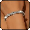 Bling Silver Rhinestone Stretch Twisted Bracelets