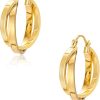 Gold and Silver Reversible Hoops Earrings