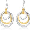 Two Tone Geometric Dangle Earrings for Women Gold and Silver