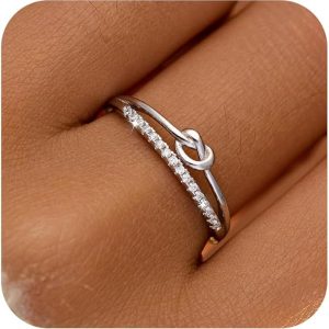 rings-3 925 Sterling Silver Heart Rings for Women Mother Daughter Friendship