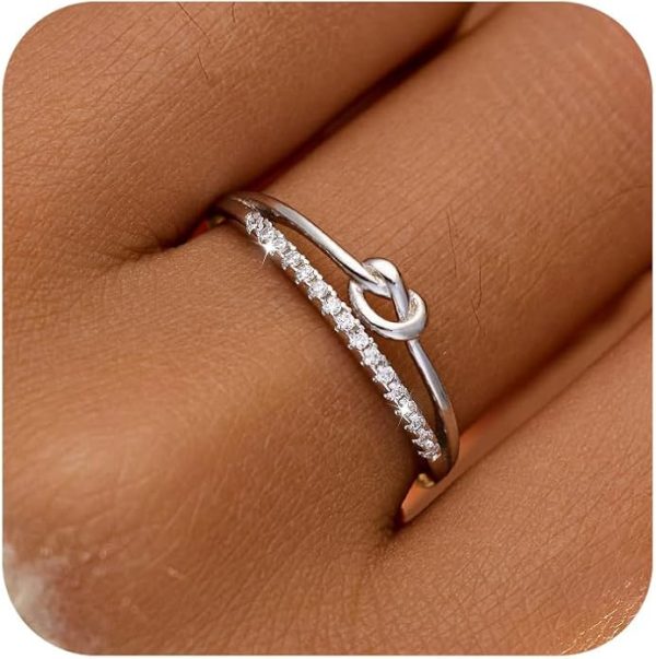 925 Sterling Silver Heart Rings for Women Mother Daughter Friendship