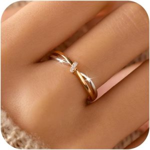 rings-4 Twisted Knot CZ Ring for Women 925 Sterling Silver Infinity Love Promise