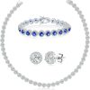 Gemsme 18K White Gold Plated Cubic Zirconia Tennis