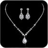 JAKAWIN Bride Silver Bridal Necklace Earrings Set